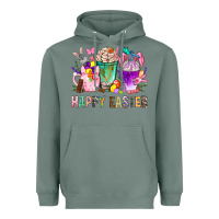 Sage Happy Easter coffee cups with Bunny Heavyweight Hoodie - NancyCooperArtShop