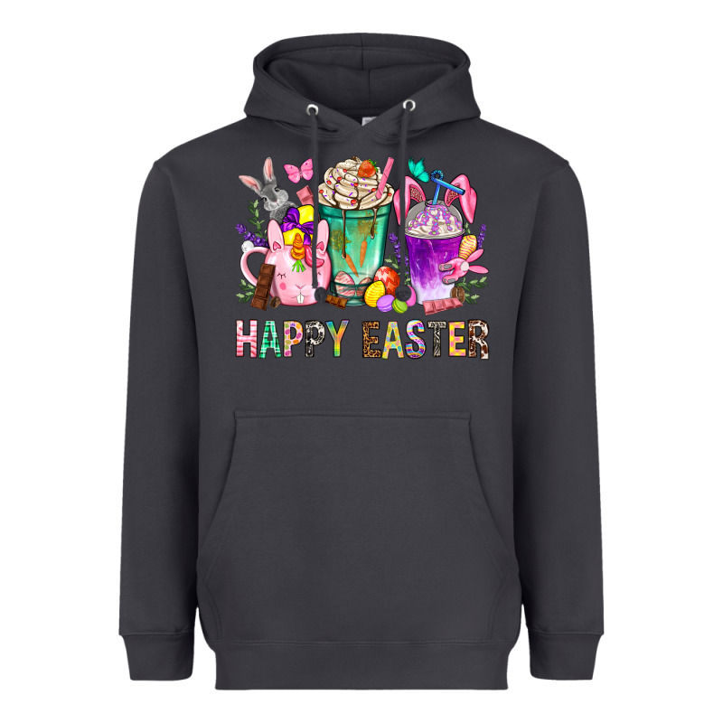 Happy Easter Coffee Cups With Bunny Heavyweight Hoodie by NancyCooperArtShop | Teevron