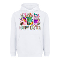 White Happy Easter coffee cups with Bunny Heavyweight Hoodie - NancyCooperArtShop