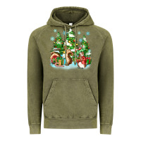 Vintage Olive christmas rabbits Vintage Hoodie - Zillion Design Studio