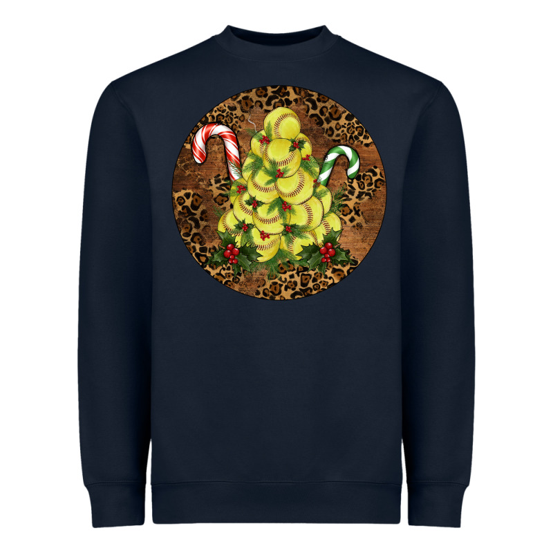 Softball Leopard Christmas Heavyweight Sweatshirt by RanaPortraitStore | Teevron