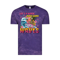 Cloud Purple lifes a beach make some waves Vintage Tee - texasbilliewilder