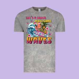 Lifes A Beach Make Some Waves Vintage Tee Designed By Texasbilliewilder