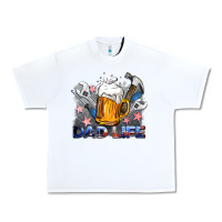 White dad life beer and tools Urban Heavy Tee - BarkalooDesign
