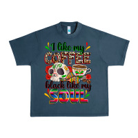 Midnight Navy i like my coffee black like my soul Urban Heavy Tee - Zillion Design Studio