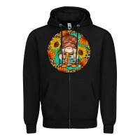Black fall gnomes round earrings 2 Zipper Hoodie - Artiststas
