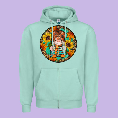 Fall Gnomes Round Earrings 2 Zipper Hoodie Designed By Artiststas