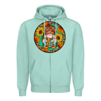 Seafoam fall gnomes round earrings 2 Zipper Hoodie - Artiststas