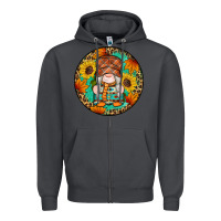Smoke fall gnomes round earrings 2 Zipper Hoodie - Artiststas
