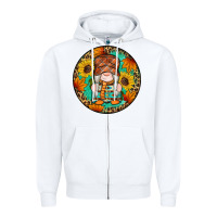 White fall gnomes round earrings 2 Zipper Hoodie - Artiststas