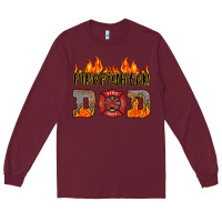 Burgundy firefighter dad Long Sleeve Tee - HRA Design Shop