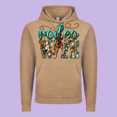 Rodeo Wife Western Vintage Hoodie Designed By Texasbilliewilder