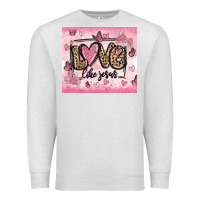 Oatmeal Heather love like jesus Premium Sweatshirt - MaliasSmallBusiness