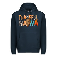 Navy Thankful Mama Premium Hoodie - MaliasSmallBusiness
