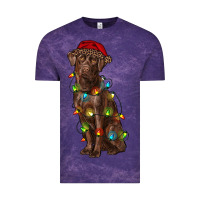 Cloud Purple Christmas labrador retriever Vintage Tee - RanaPortraitStore
