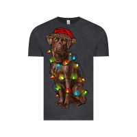 Vintage Black Christmas labrador retriever Vintage Tee - RanaPortraitStore