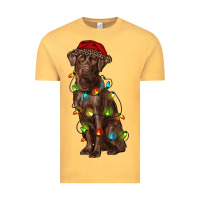 Vintage Mustard Christmas labrador retriever Vintage Tee - RanaPortraitStore
