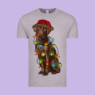 Christmas Labrador Retriever Vintage Tee Designed By Ranaportraitstore