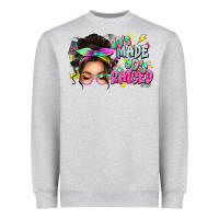 80s Made 90s Raised Messy Bun Heavyweight Sweatshirt | Teevron