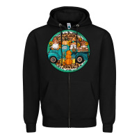 Black fall gnomes round earrings 3 Zipper Hoodie - Artiststas