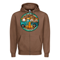Chestnut fall gnomes round earrings 3 Zipper Hoodie - Artiststas