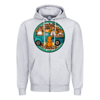 Heather Grey fall gnomes round earrings 3 Zipper Hoodie - Artiststas