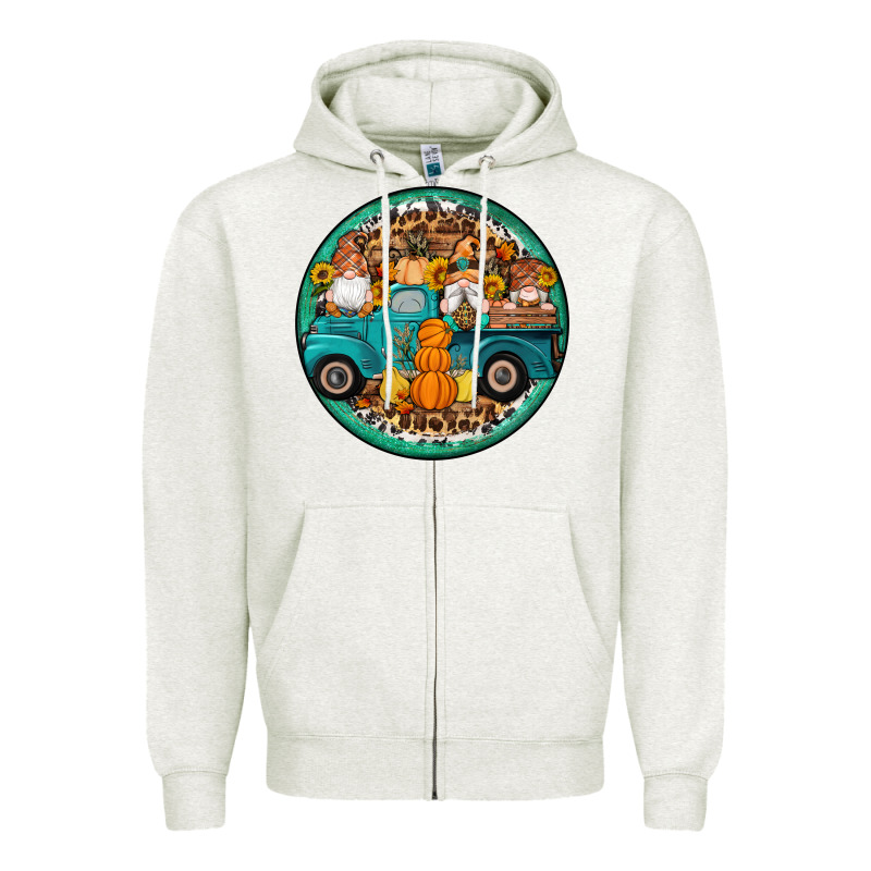Fall Gnomes Round Earrings 3 Zipper Hoodie by Artiststas | Teevron