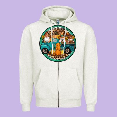 Fall Gnomes Round Earrings 3 Zipper Hoodie Designed By Artiststas