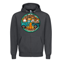 Smoke fall gnomes round earrings 3 Zipper Hoodie - Artiststas