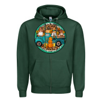 Sports Green fall gnomes round earrings 3 Zipper Hoodie - Artiststas