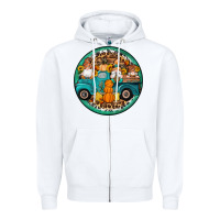 White fall gnomes round earrings 3 Zipper Hoodie - Artiststas