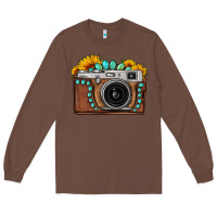 Chestnut Sunflower Gemstone Vintage Camera Long Sleeve Tee - FaDigitalArtStudio