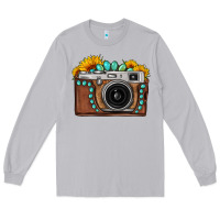 Moon Dust Sunflower Gemstone Vintage Camera Long Sleeve Tee - FaDigitalArtStudio