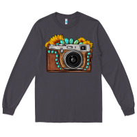 Smoke Sunflower Gemstone Vintage Camera Long Sleeve Tee - FaDigitalArtStudio