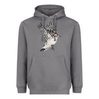 Storm Flying Downy Woodpecker Heavyweight Hoodie - LillyAllenDesigns