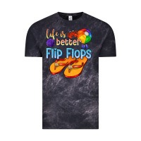 Cloud Black life is better in flip flops Vintage Tee - texasbilliewilder