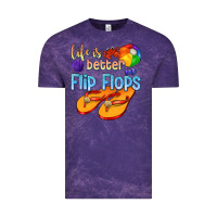 Cloud Purple life is better in flip flops Vintage Tee - texasbilliewilder