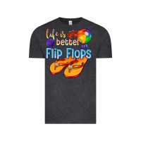 Vintage Black life is better in flip flops Vintage Tee - texasbilliewilder