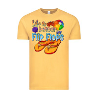 Vintage Mustard life is better in flip flops Vintage Tee - texasbilliewilder