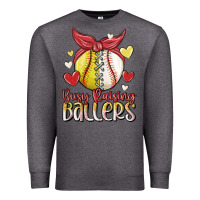 Charcoal Heather busy raising ballers Premium Sweatshirt - MaliasSmallBusiness
