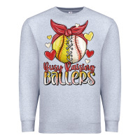 Heather Grey busy raising ballers Premium Sweatshirt - MaliasSmallBusiness