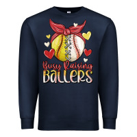 Navy busy raising ballers Premium Sweatshirt - MaliasSmallBusiness