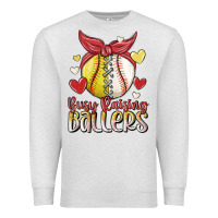 Oatmeal Heather busy raising ballers Premium Sweatshirt - MaliasSmallBusiness
