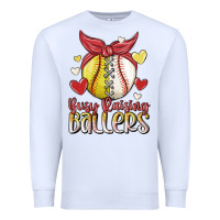 White busy raising ballers Premium Sweatshirt - MaliasSmallBusiness