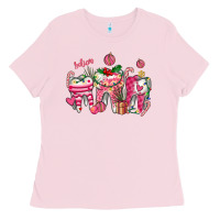 Bubblegum Pink pink christmas teeth Ladies Tee - AdoDesignShop
