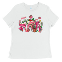 White pink christmas teeth Ladies Tee - AdoDesignShop