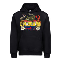 Black louisiana state Urban Hoodie - BarkalooDesign