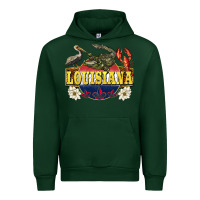 Forest Green louisiana state Urban Hoodie - BarkalooDesign