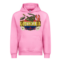 Fuchsia Pink louisiana state Urban Hoodie - BarkalooDesign