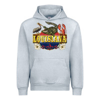 Heather Grey louisiana state Urban Hoodie - BarkalooDesign